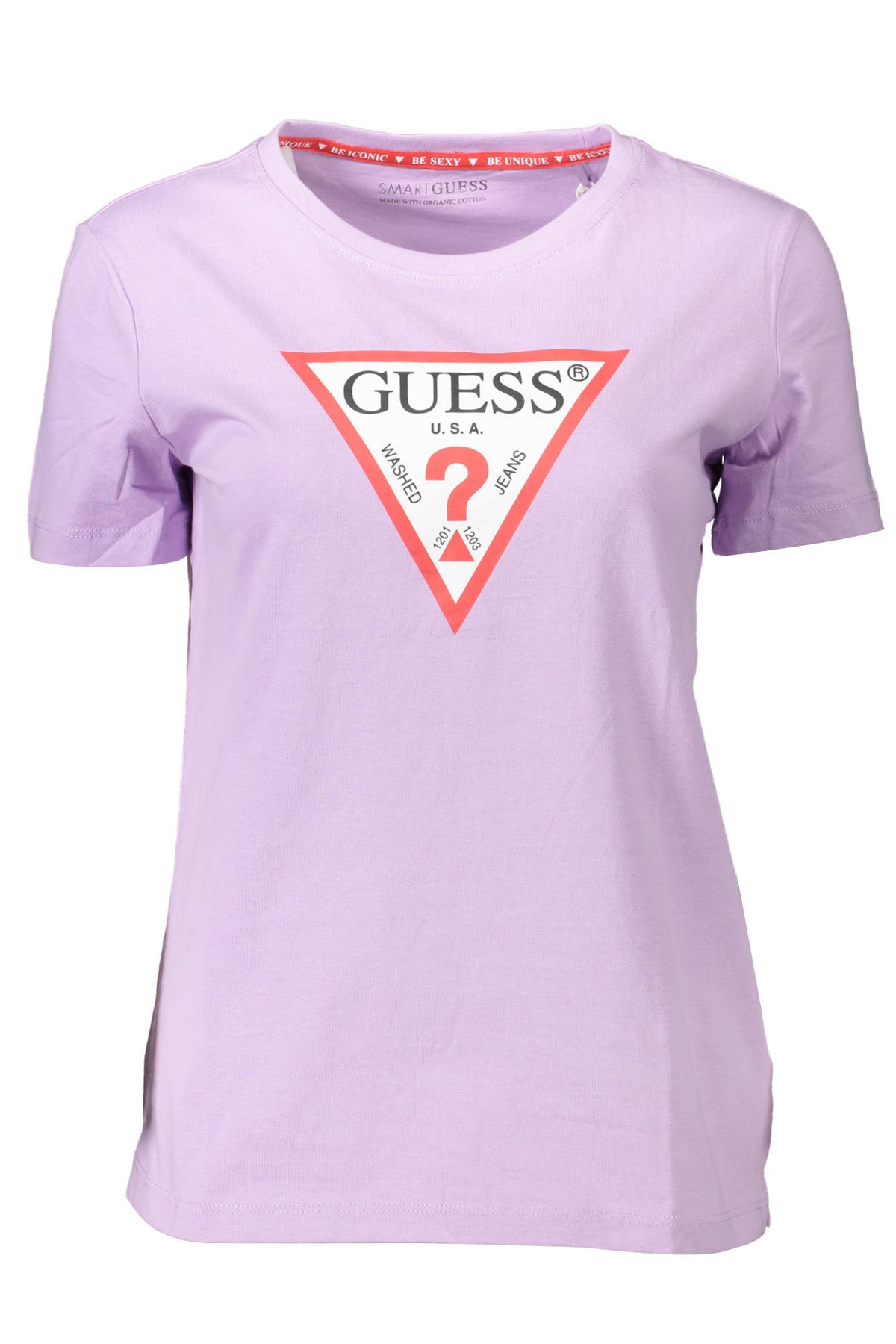 GUESS JEANS Damen T-Shirt Shirt Sweatshirt Oberteil mit Rundhalsausschnitt, kurzärmlig