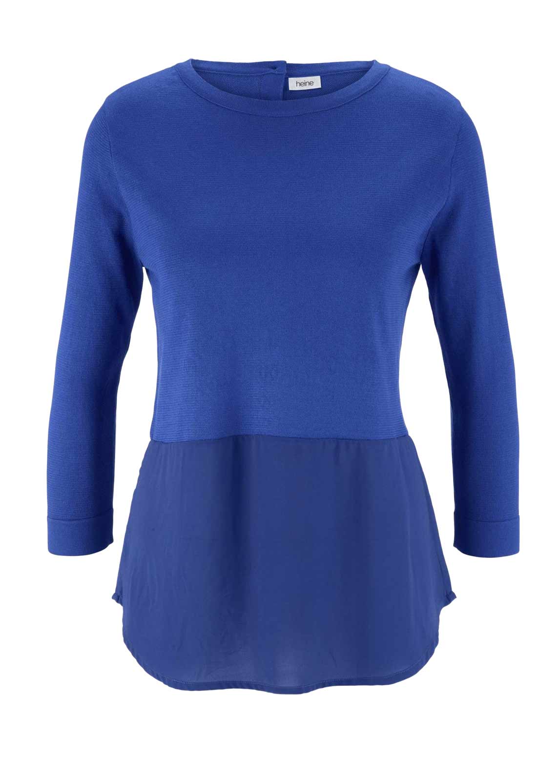 HEINE Damen 2-in-1-Feinstrickpullover, royalblau