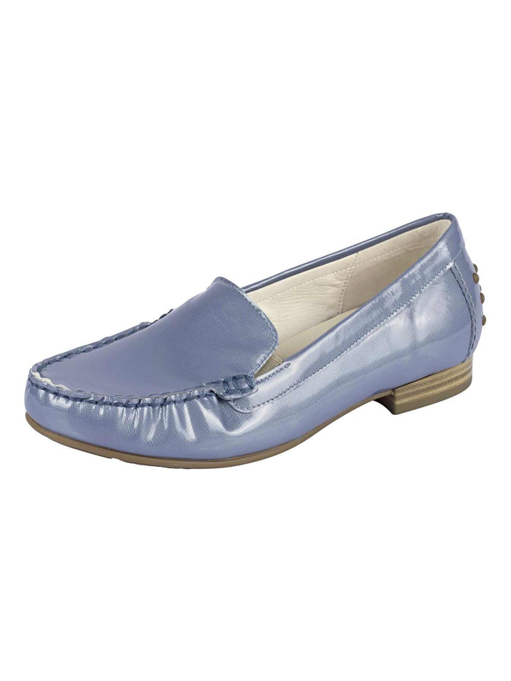 Gabor Damen Marken-Damen-Lackleder-Slipper, blaugrau