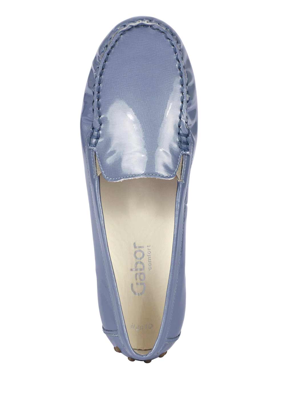 Gabor Damen Marken-Damen-Lackleder-Slipper, blaugrau