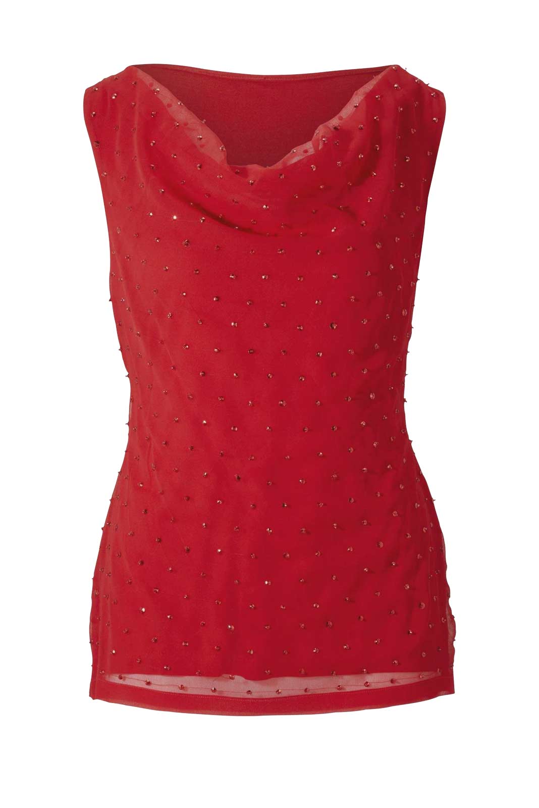 HEINE Damen Blusentop mit Pailletten, rot