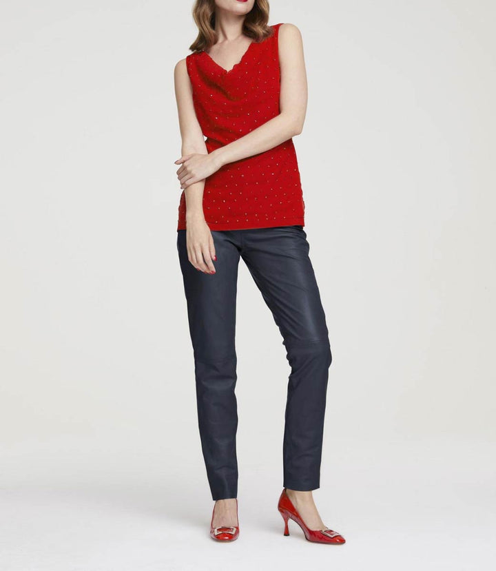 HEINE Damen Blusentop mit Pailletten, rot