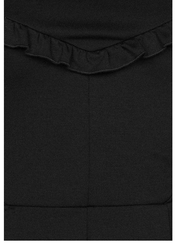 Tom Tailor Damen Marken-Kleid mit Rüschen, schwarz