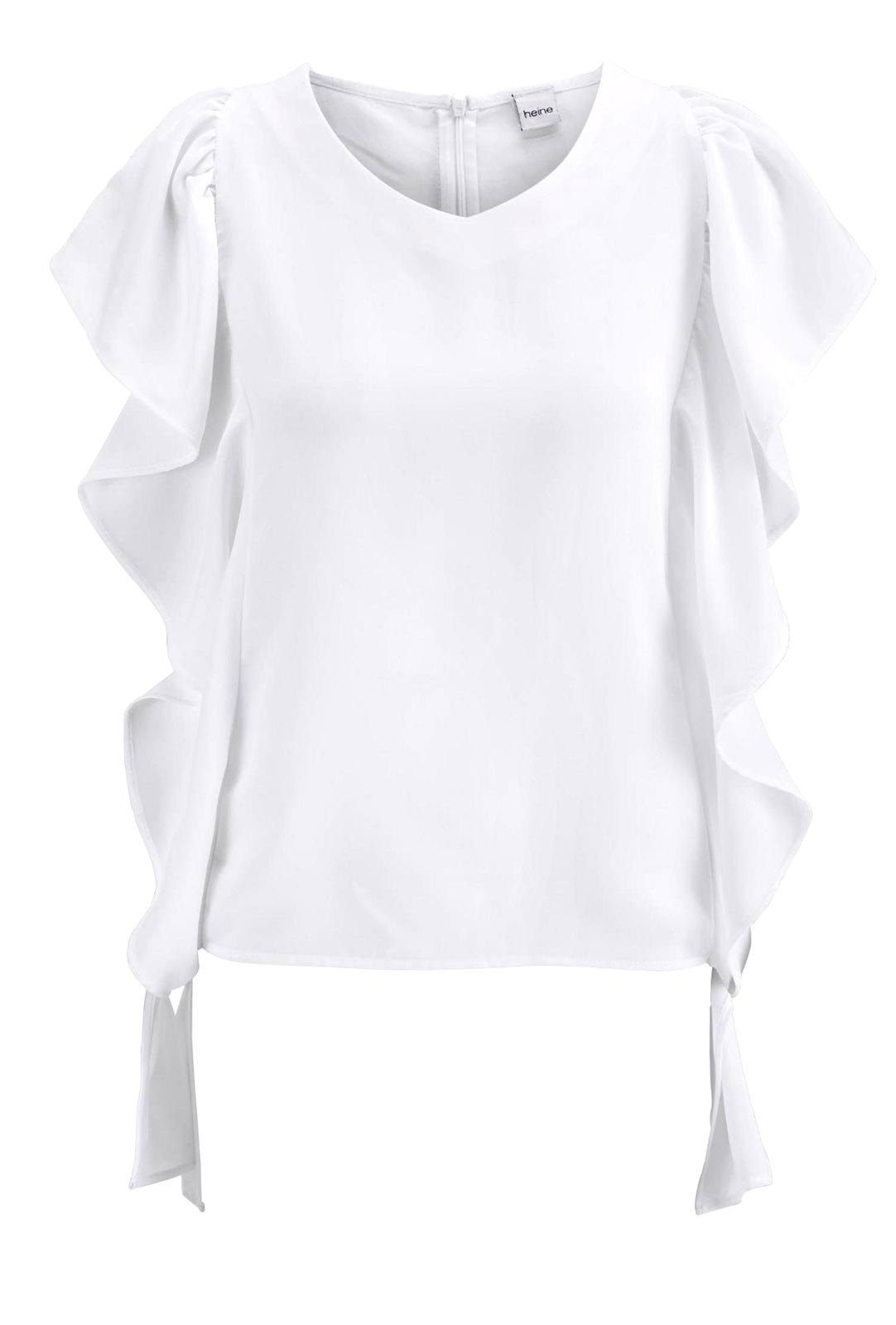 Heine Damen Volant-Bluse, offwhite