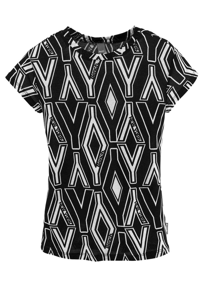 Bench Damen Marken-Kindershirt, schwarz-weiß