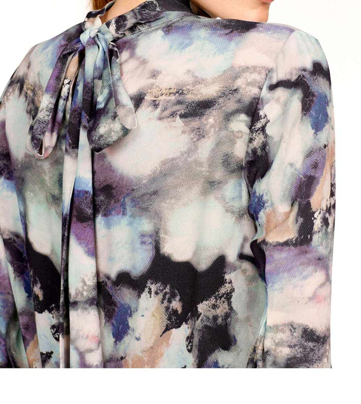Stefanel Damen Marken-Bluse m. Schluppe, bunt