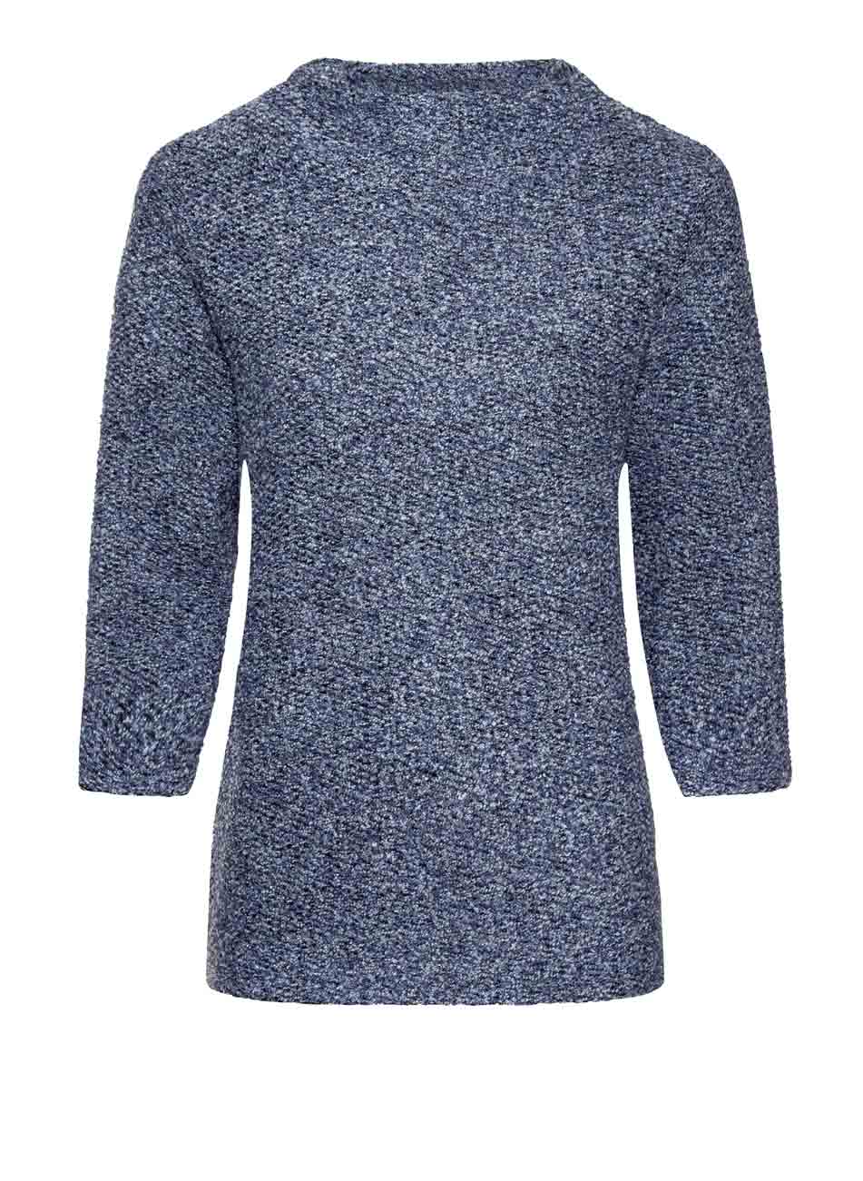 WITT WEIDEN Damen Boucléshirt, rauchblau-meliert