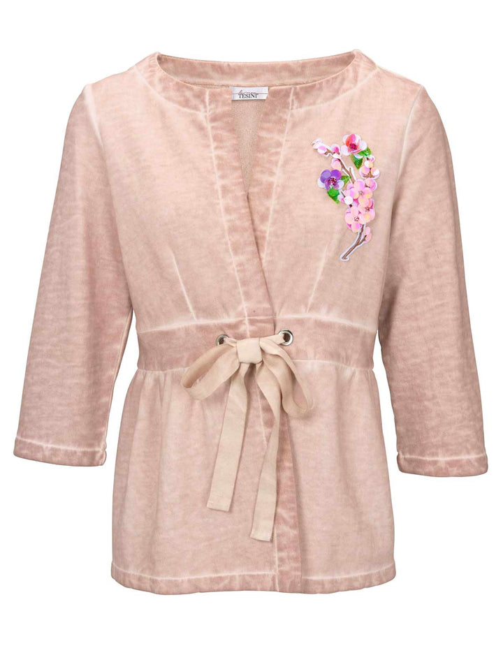 Linea Tesini Damen Designer-Sweatjacke, rosé