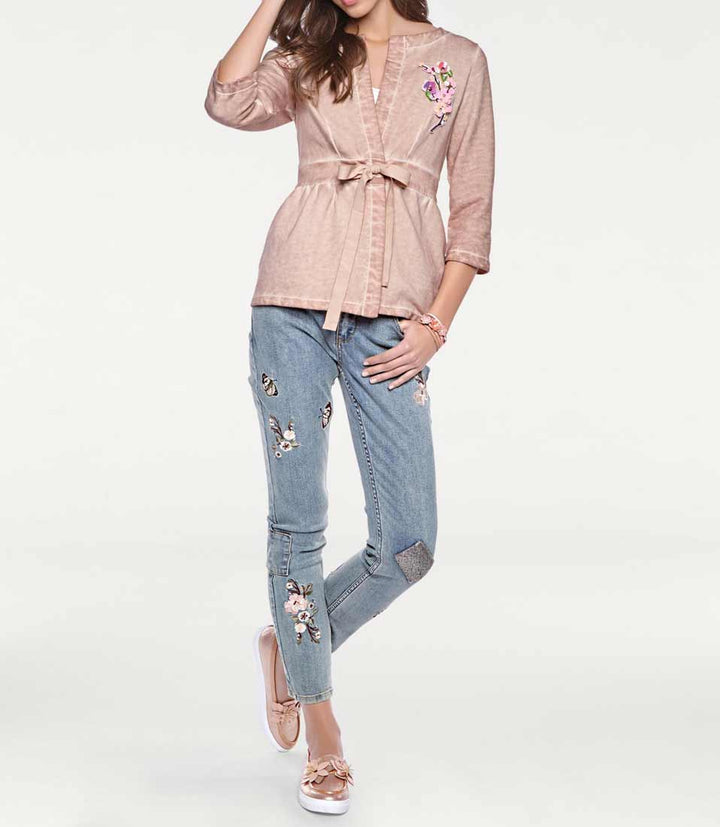 Linea Tesini Damen Designer-Sweatjacke, rosé