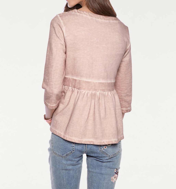 Linea Tesini Damen Designer-Sweatjacke, rosé