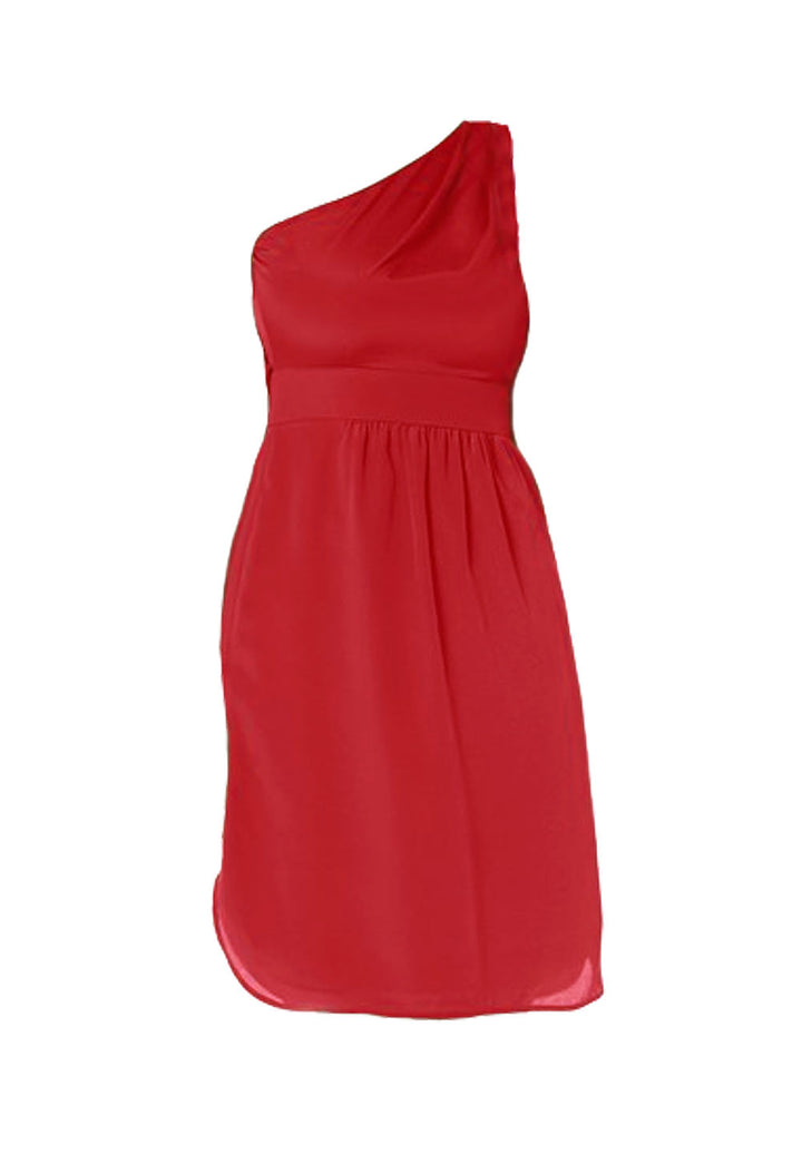 Vince Camuto Damen Designer-Chiffon-One-Shoulderkleid, rot