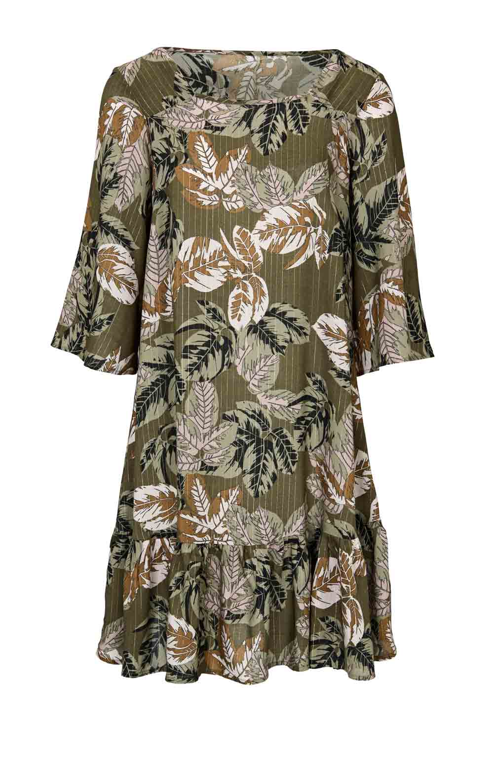 Rick Cardona Damen Designer-Druckkleid, oliv-bunt