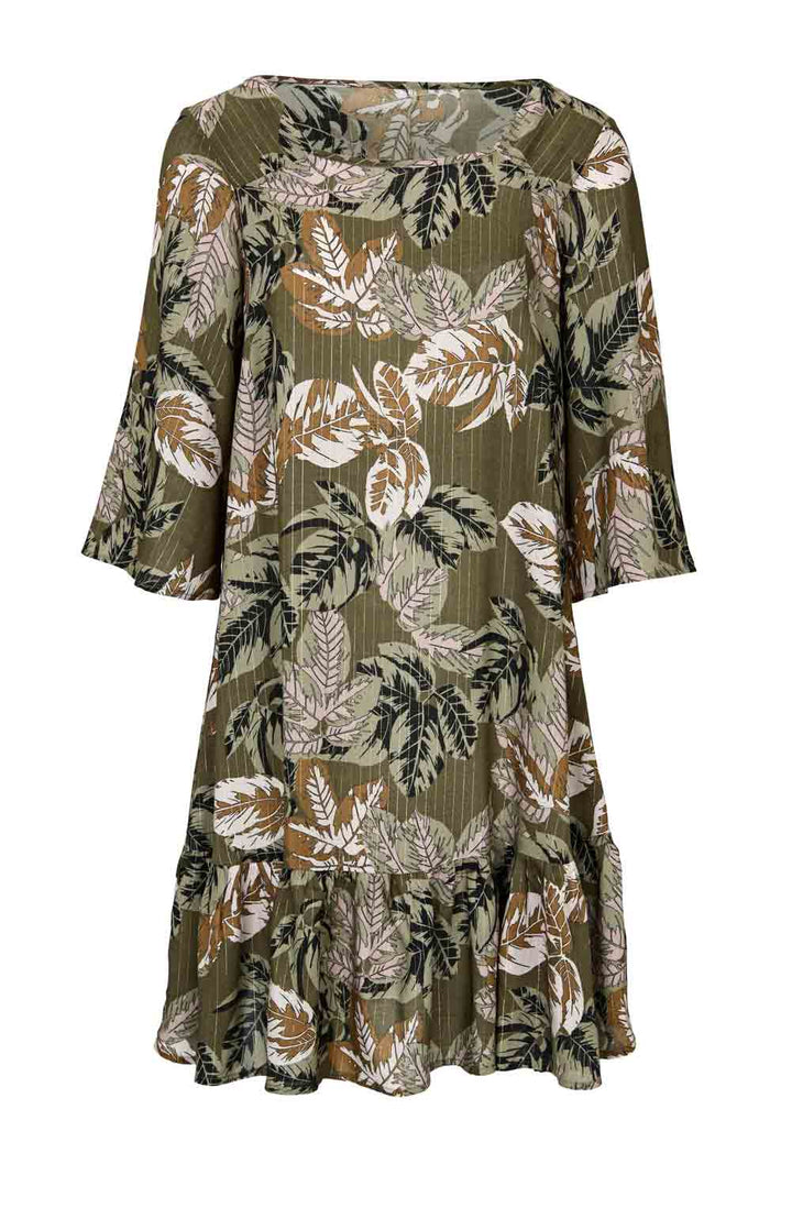 Rick Cardona Damen Designer-Druckkleid, oliv-bunt