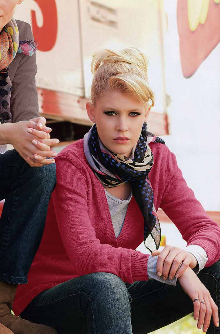 J.Jayz Damen Marken-Strickjacke, beere
