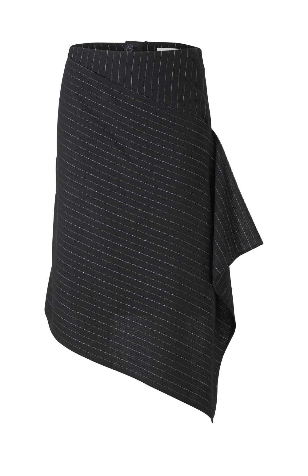 HEINE Damen Asymmetrischer Rock, schwarz-gestreift