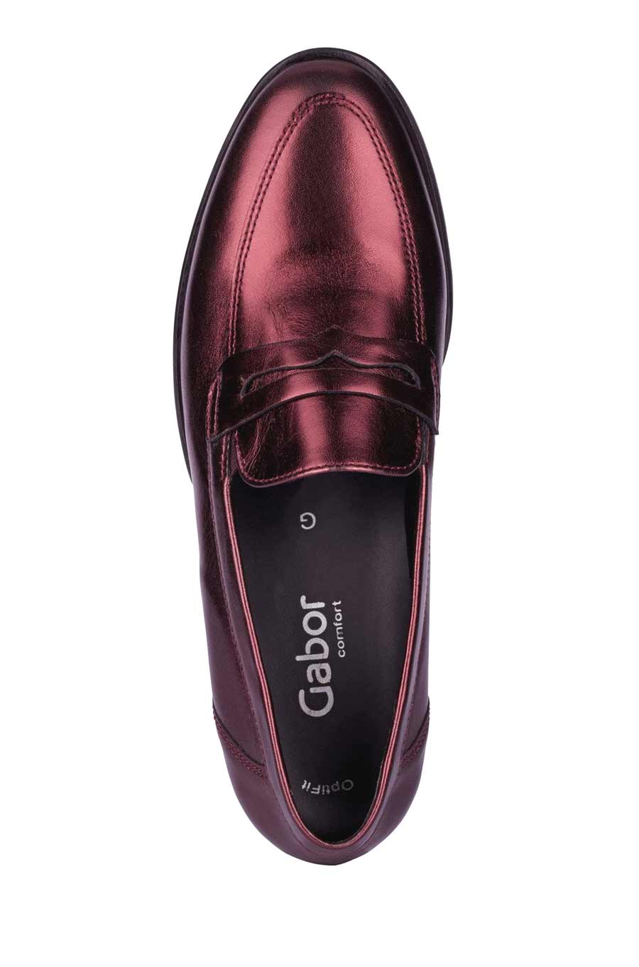 Gabor Damen Marken-Lederslipper, rot-metallic