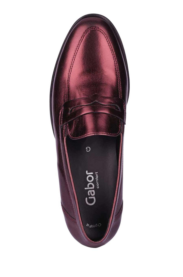 Gabor Damen Marken-Lederslipper, rot-metallic
