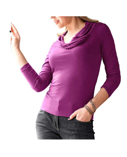 Tamaris Damen Marken-Rollkragenshirt, fuchsia