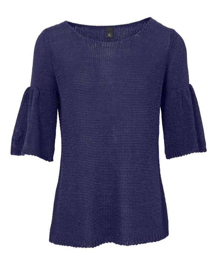 Heine - Best Connections Damen Volantpullover, marine