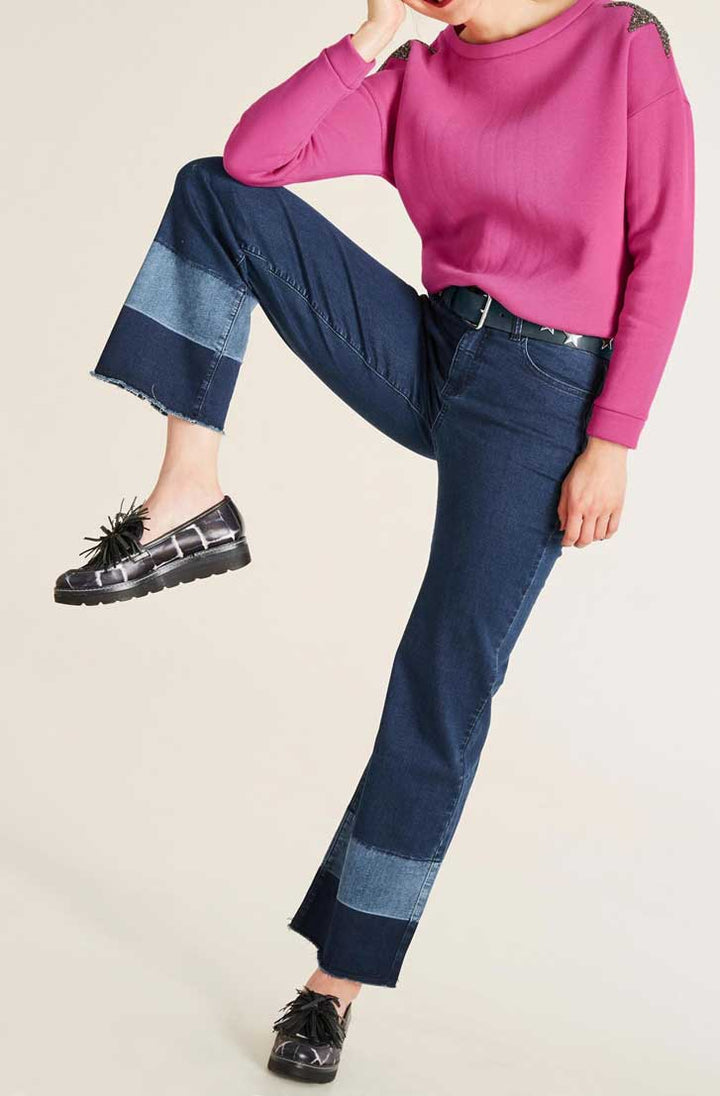 Heine Damen Sweatshirt mit Strasssteinen, pink