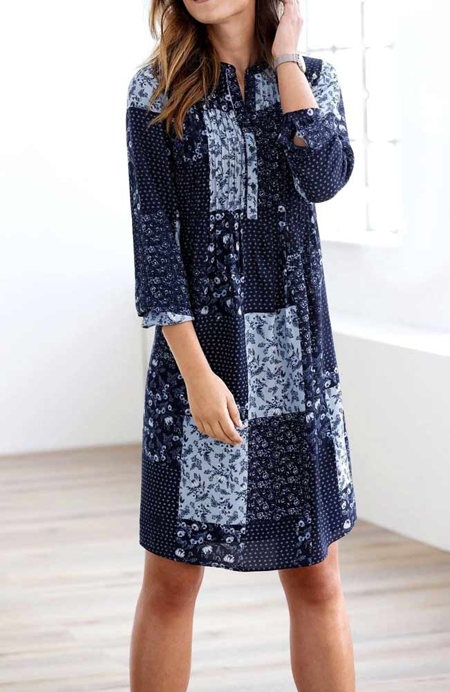 LINEA TESINI Damen Designer-Druckkleid, bunt