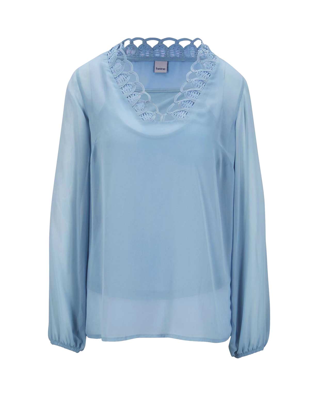 HEINE Damen Chiffonbluse+Top, graublau