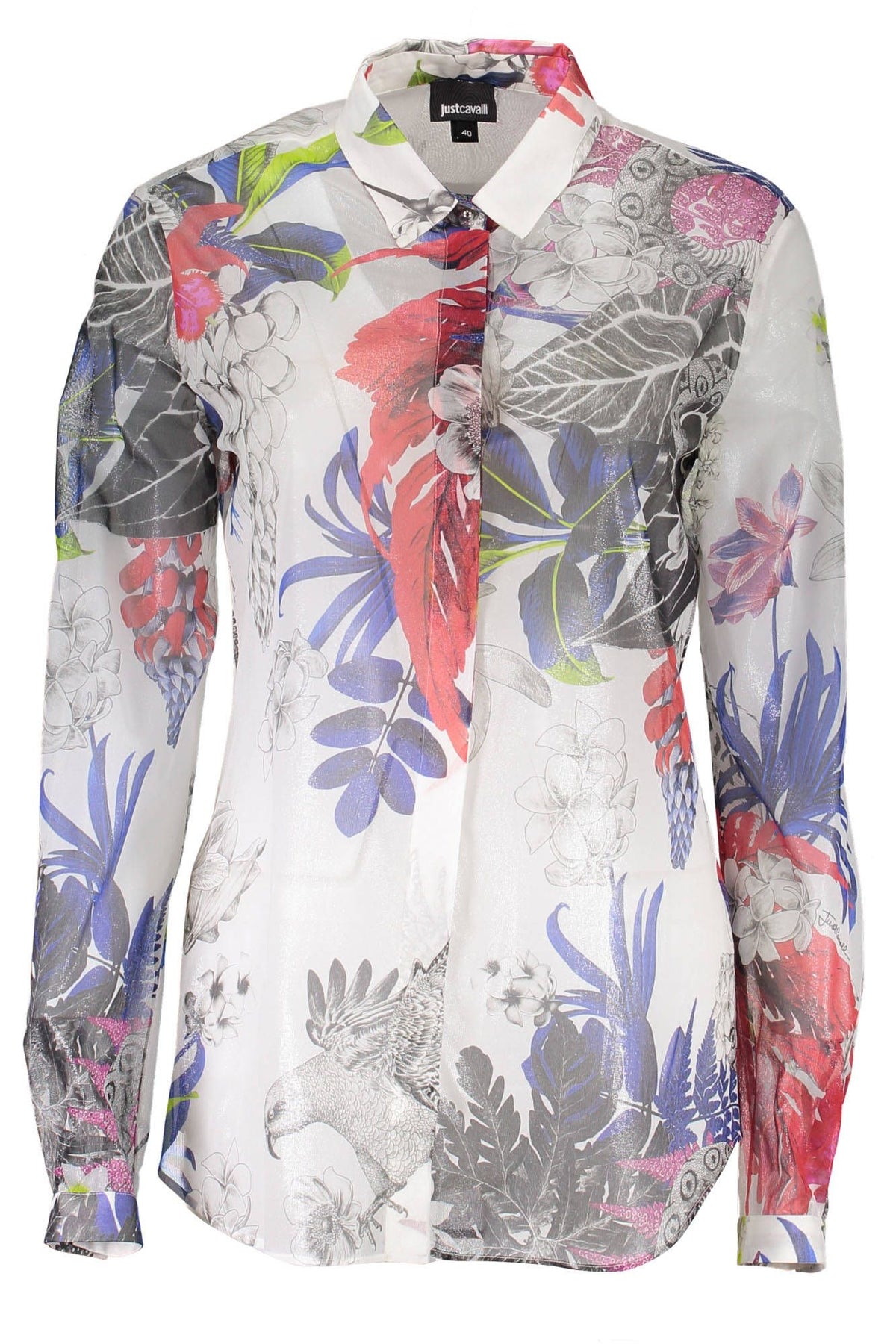 Just Cavalli Damen Hemd Bluse Freizeithemd Businesshemd, langarm