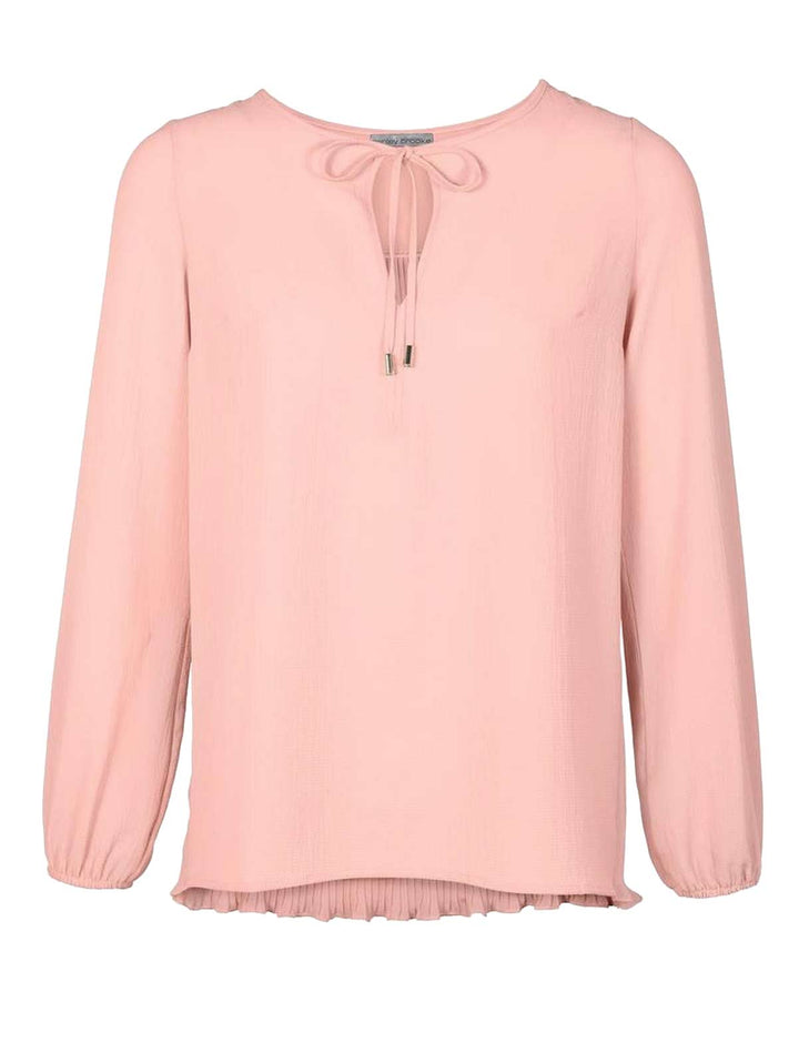 Ashley Brooke Damen Designer-Bluse mit Plissee, rosé