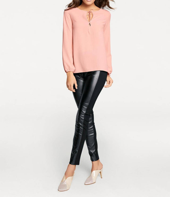 Ashley Brooke Damen Designer-Bluse mit Plissee, rosé