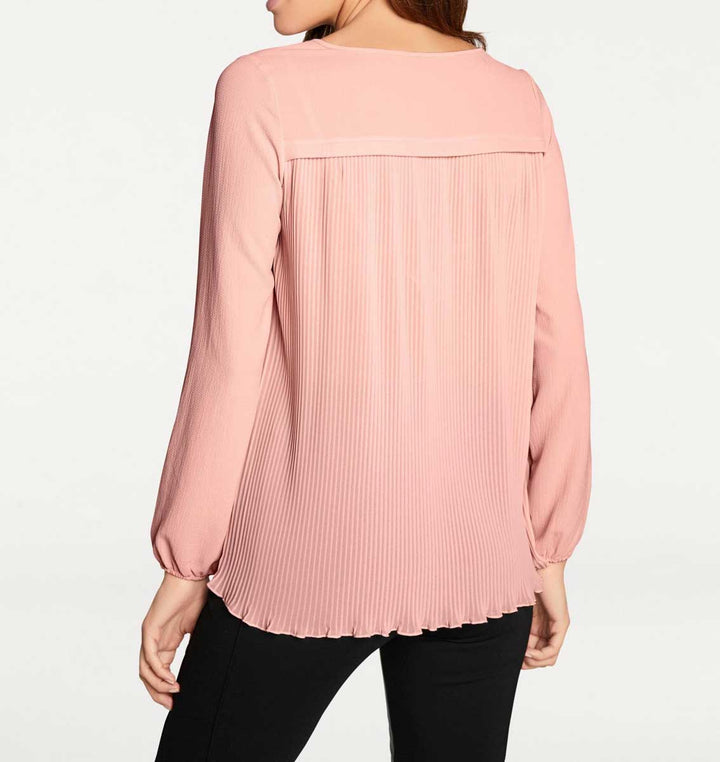 Ashley Brooke Damen Designer-Bluse mit Plissee, rosé