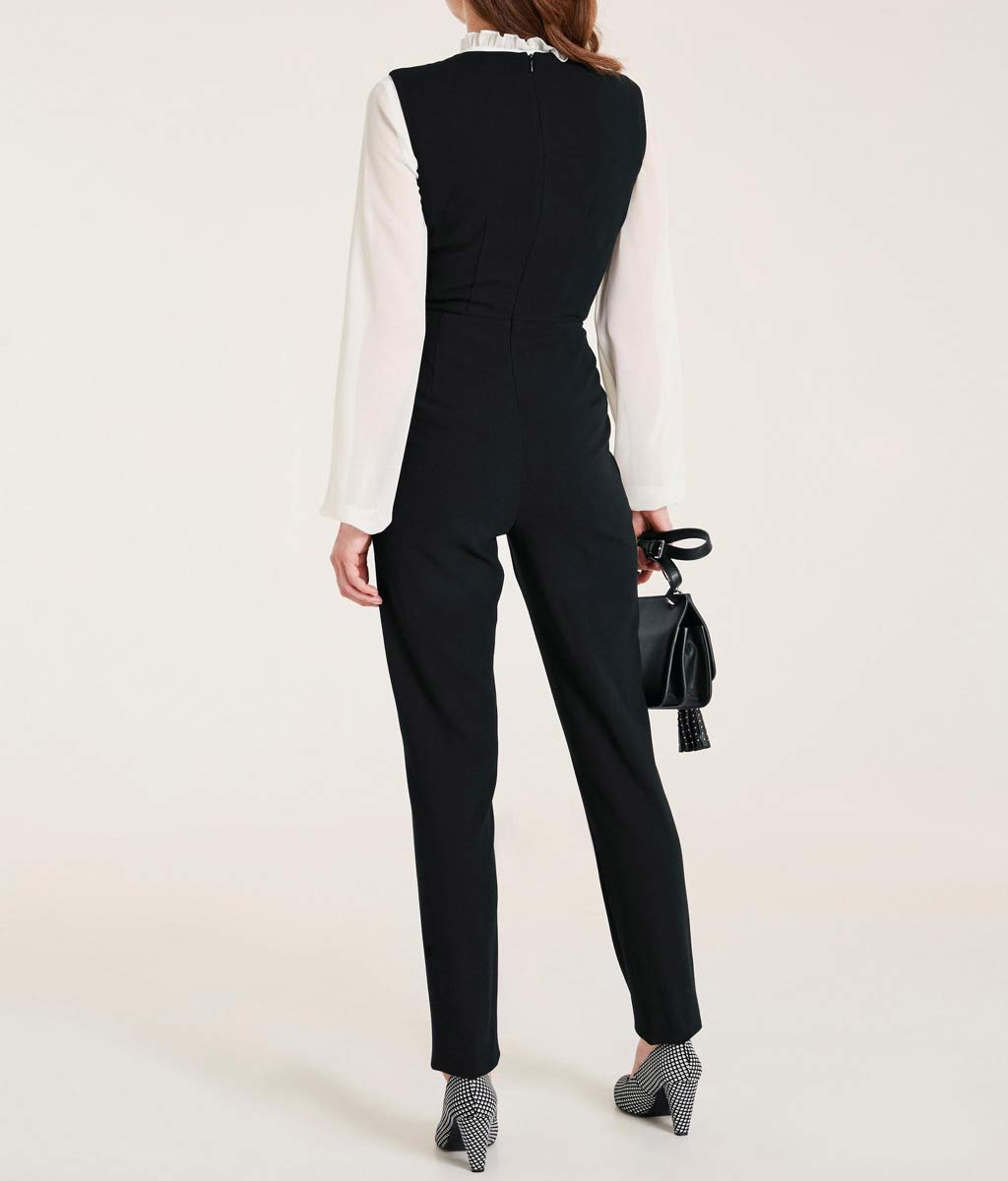 Ashley Brooke Damen Designer-Overall mit Zierknöpfen, schwarz