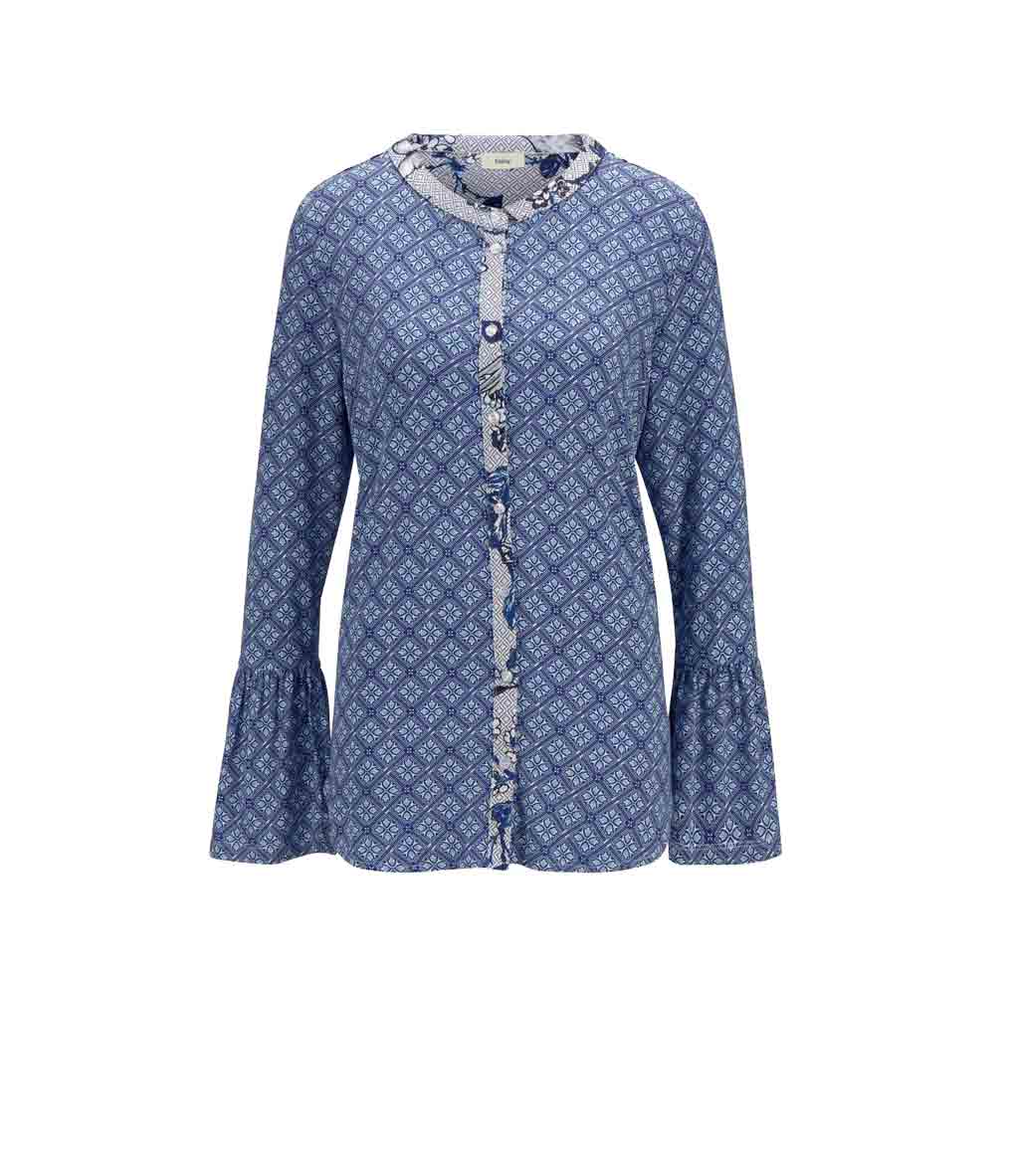 HEINE Damen Volantshirt, marine-blau
