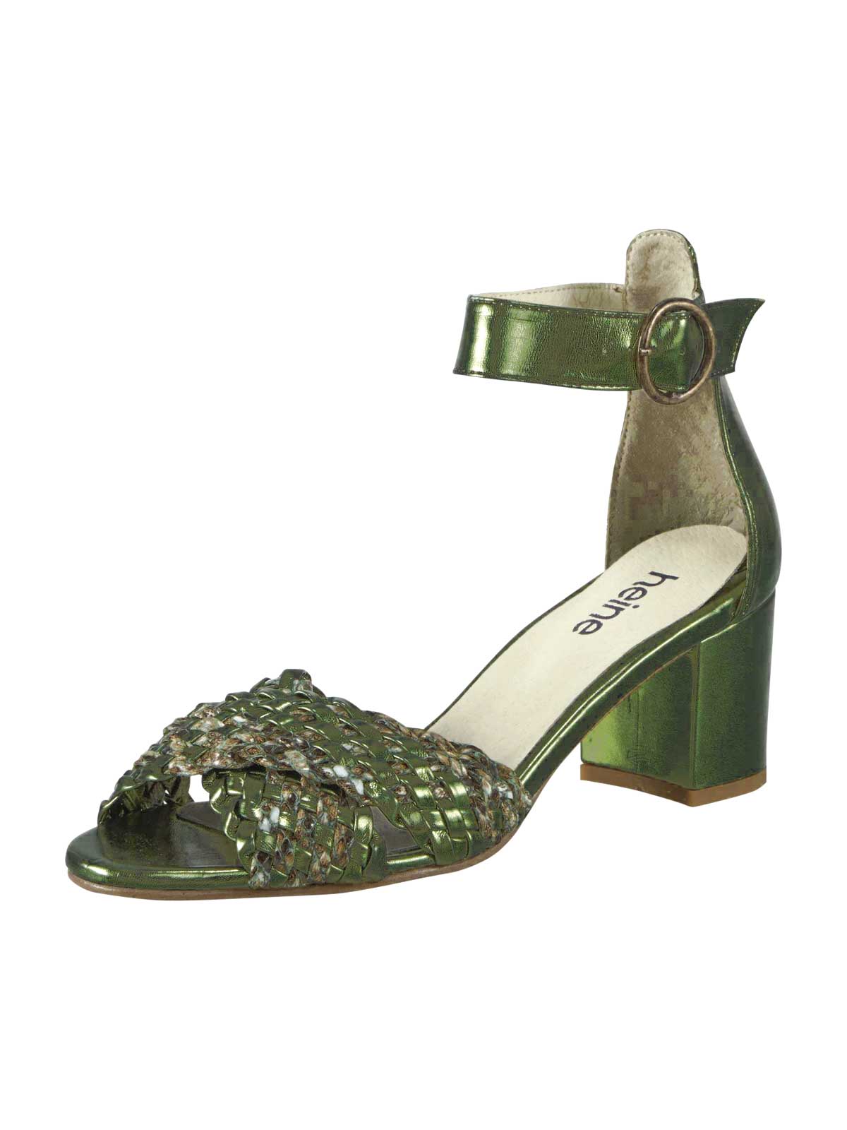 HEINE Damen Sandalette, grün-metallic