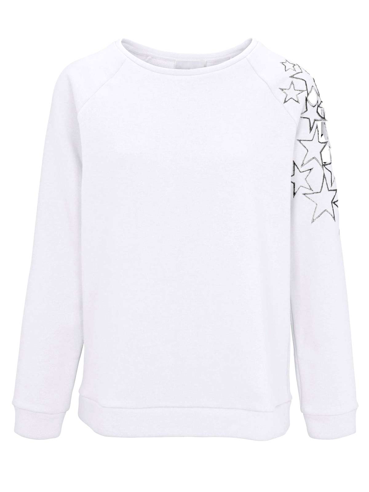 Heine Damen Sweatshirt mit Stickerei, weiß