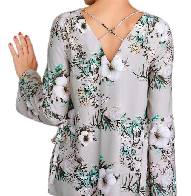 Vivance Collection Damen Druckbluse, grau