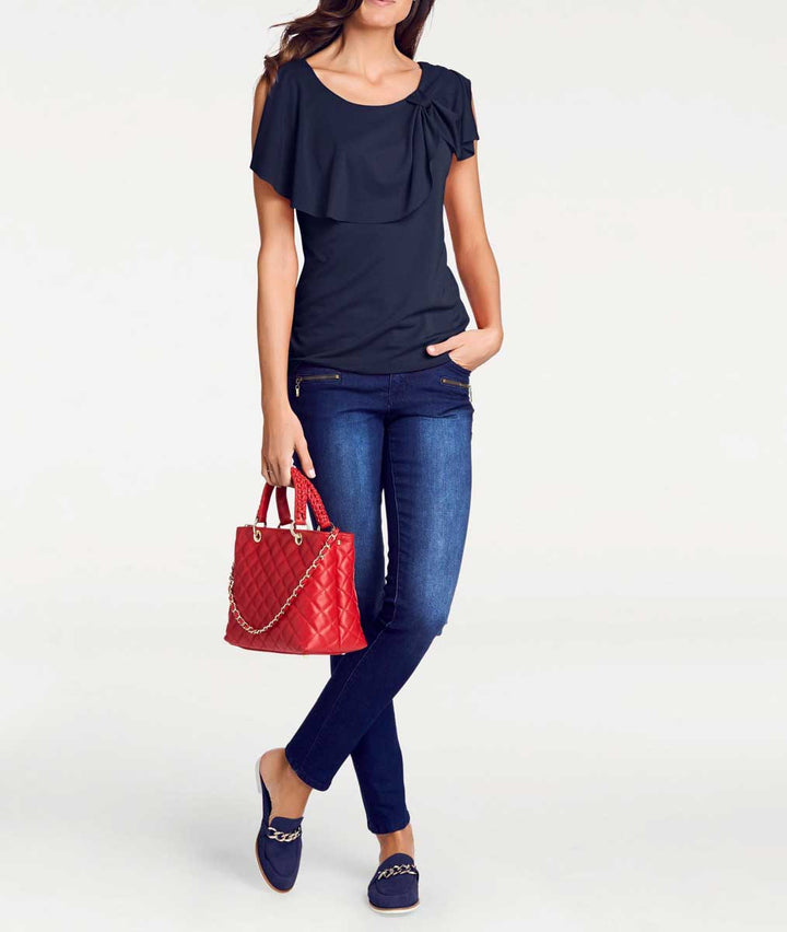 Patrizia Dini Damen Designer-Blusenshirt, blau