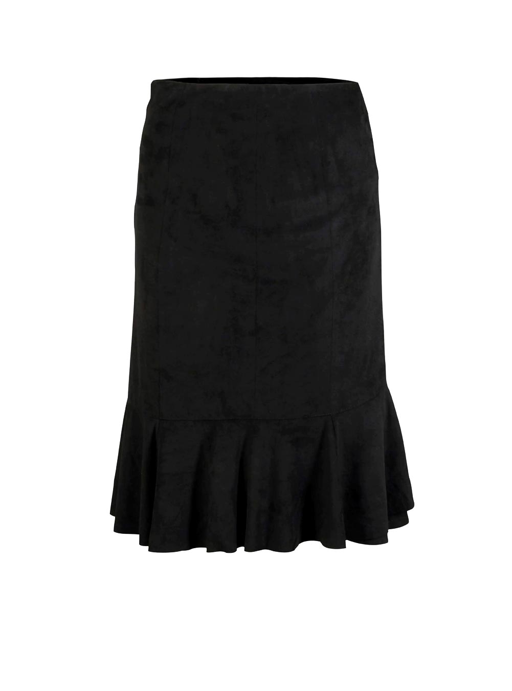 ASHLEY BROOKE Damen Designer-Veloursrock mit Volants, schwarz