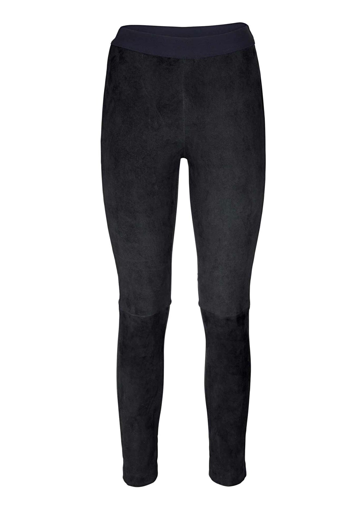 Rick Cardona Damen Lammveloursleder-Stretchleggings, indigoblau