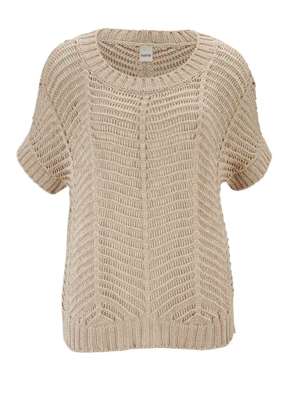 HEINE Damen Grobstrick-Pullover, beige