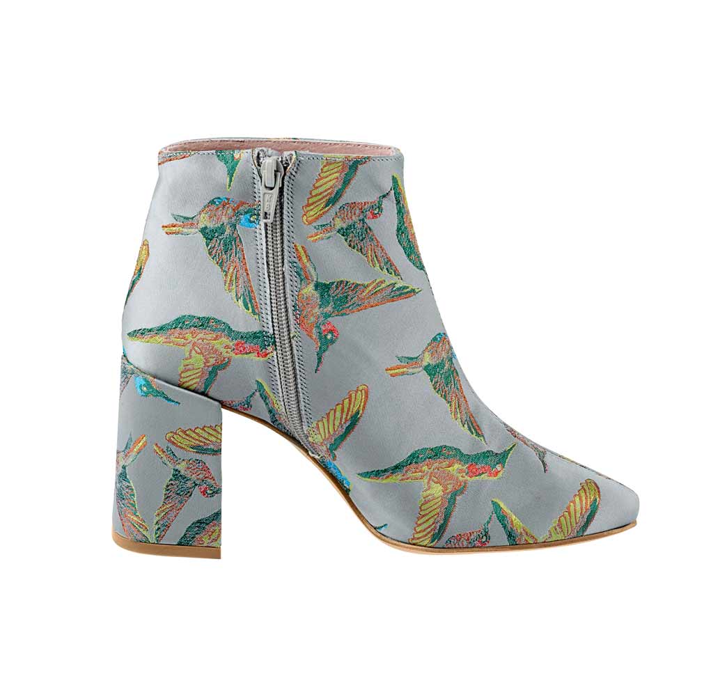 Heine Damen Stiefelette, grau-bunt