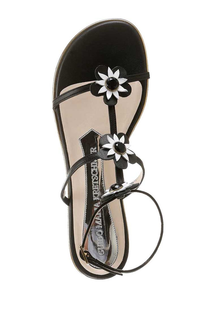 Guido Maria Kretschmer Damen Designer-Leder-Sandalette, schwarz