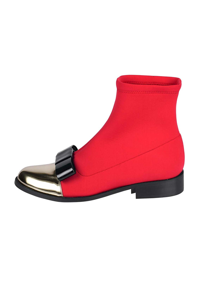 Heine Damen Stretch-Stiefelette, rot-goldfarben