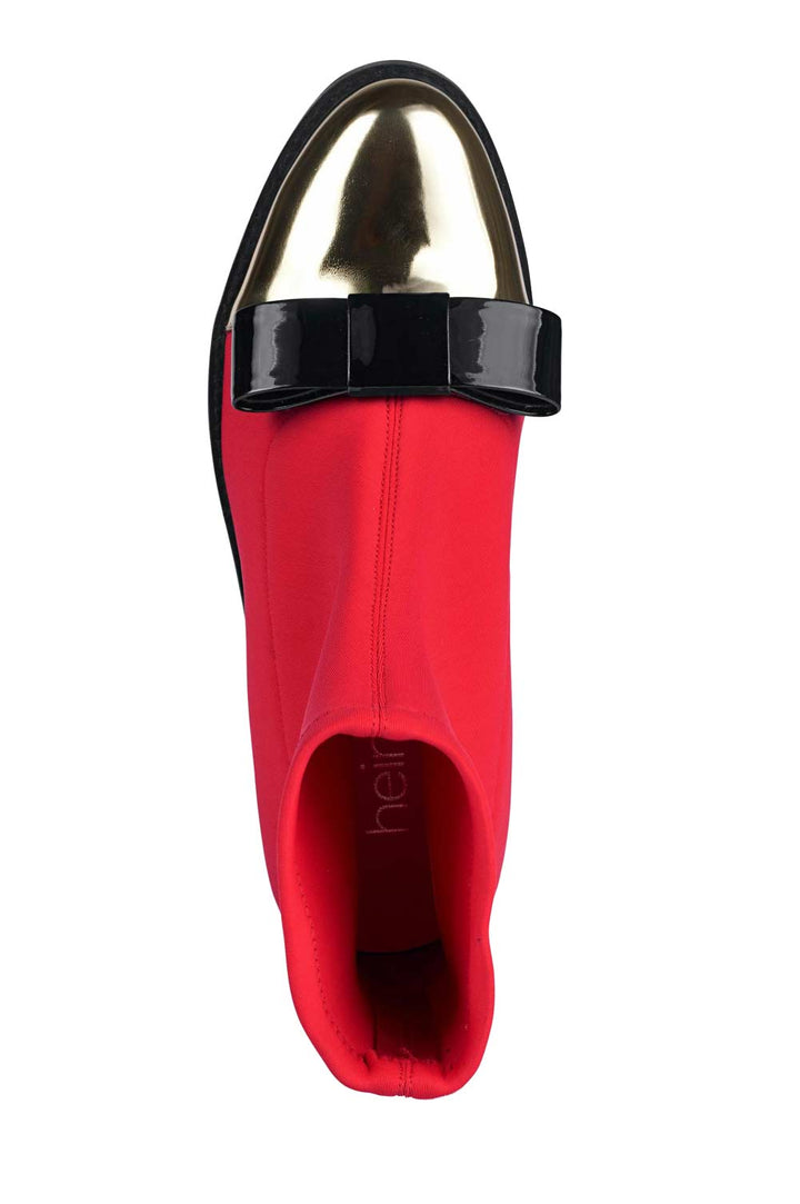 Heine Damen Stretch-Stiefelette, rot-goldfarben