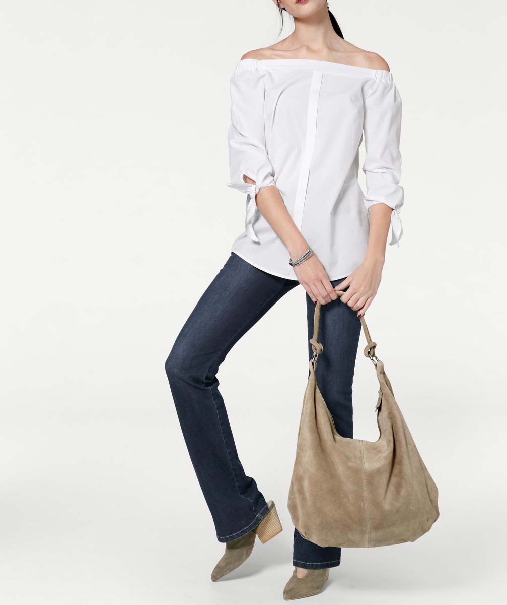 Heine - Best Connections Damen Carmenbluse, weiß