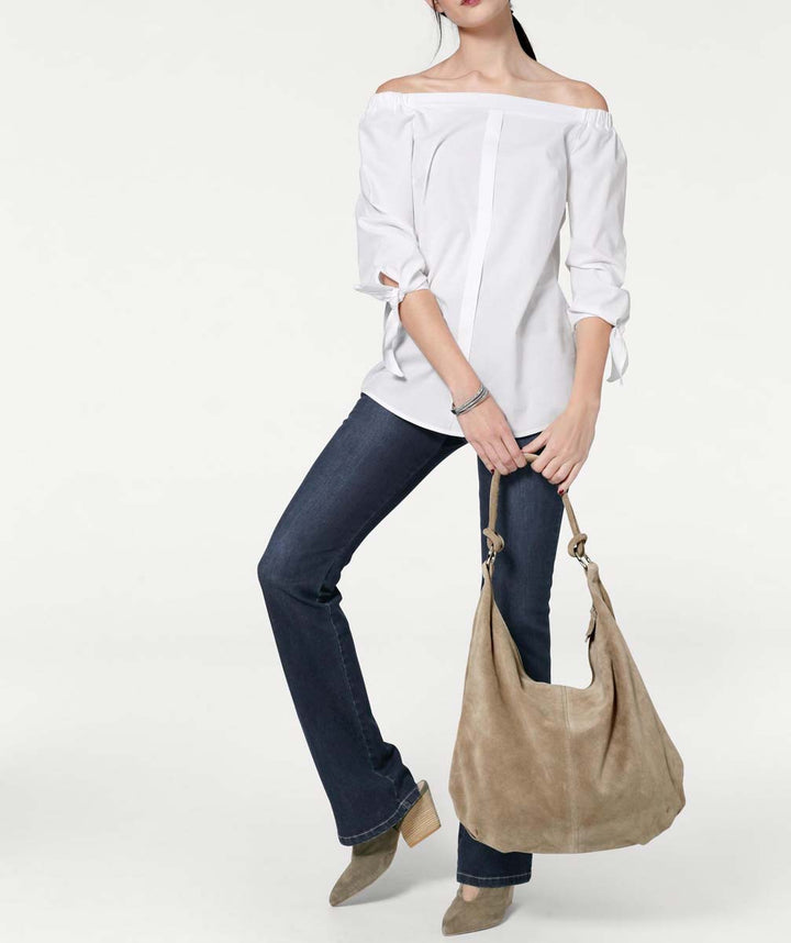 Heine - Best Connections Damen Carmenbluse, weiß