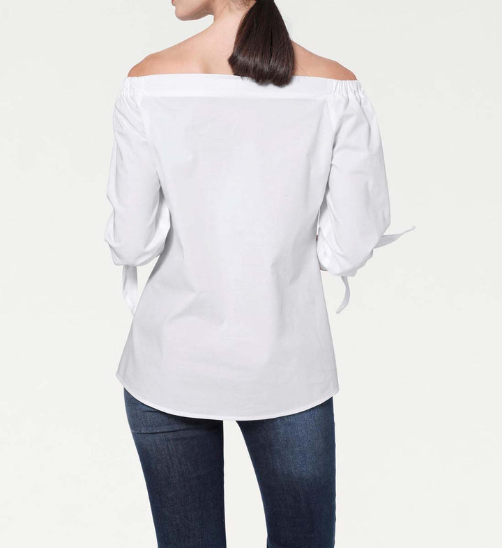 Heine - Best Connections Damen Carmenbluse, weiß