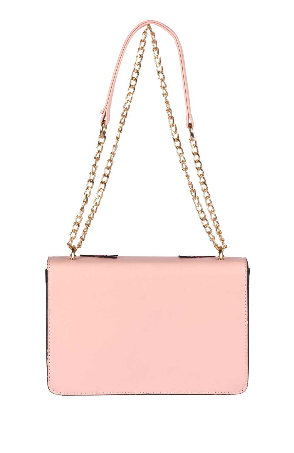 Sweet Deluxe Damen Marken-Handtasche mit Patches, rosé