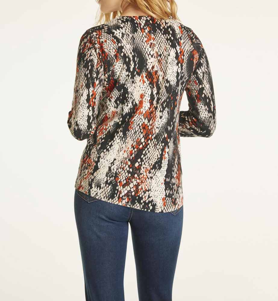 Heine Damen Druckpullover mit Pailletten, bunt
