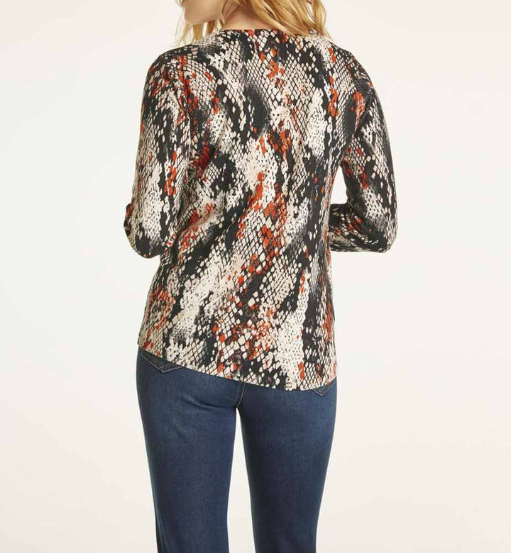 Heine Damen Druckpullover mit Pailletten, bunt