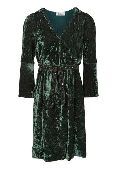 Heine Damen Samtkleid, oliv